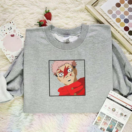 Yuji Itadori Jujutsu Kaisen Anime Embroidered Shirt
