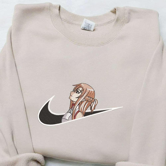 Yuuki Asuna X Swoosh Anime Embroidered Sweatshirt Sword Art Online