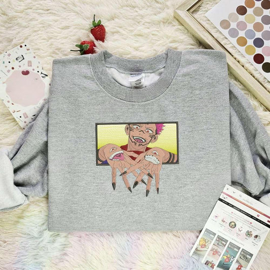 Yuji Itadori Rec Embroidered Shirt Jujutsu Kaisen Anime Embroidered Hoodie