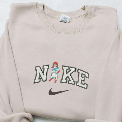 Anime Wendys x Nike Embroidered Shirt Favorite Food And Drink Embroidered Hoodie Best Gift Ideas For Family