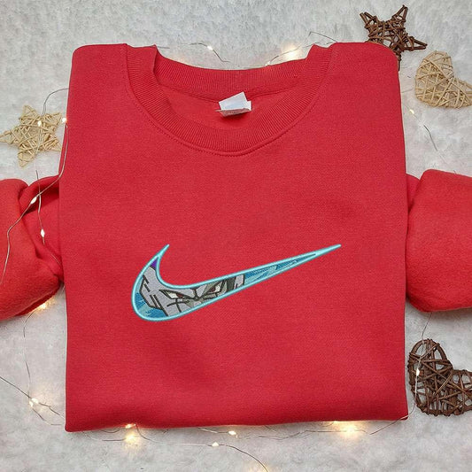 Blue Frieza x Nike Embroidered Shirt Dragon Ball Embroidered Shirt Custom Nike Embroidered Shirt