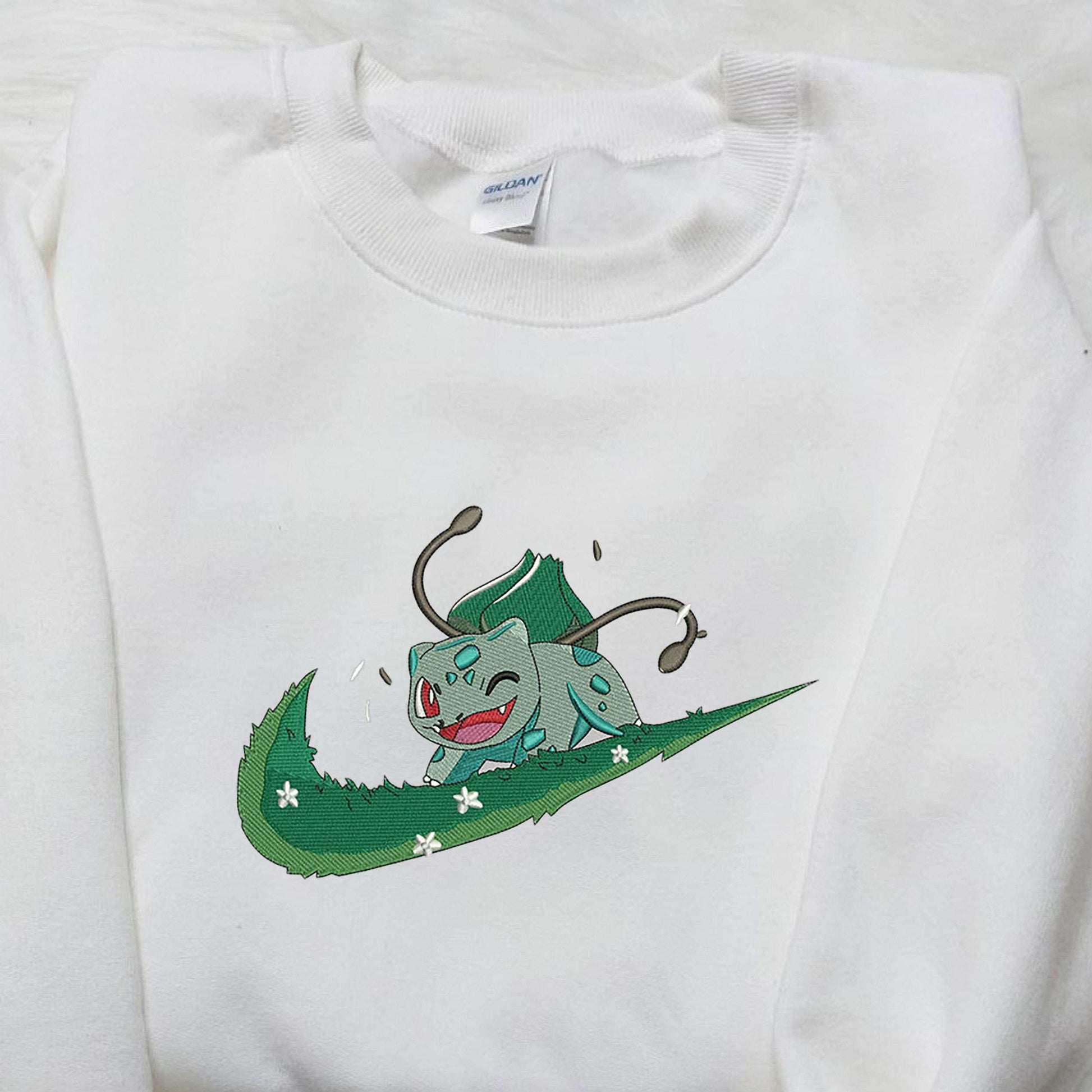 Bulbasaur x Nike Embroidered Shirt Custom Nike Embroidered Shirt Pokemon Embroidered Shirt 4
