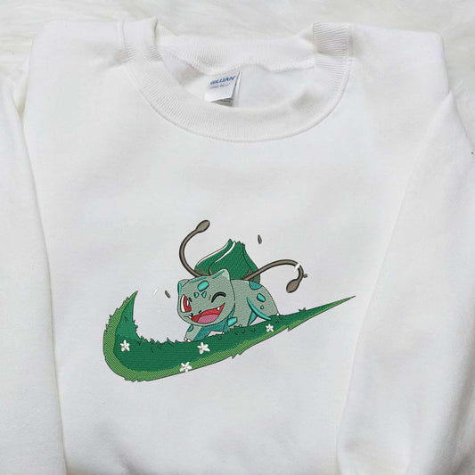 Bulbasaur x Nike Embroidered Shirt Custom Nike Embroidered Shirt Pokemon Embroidered Shirt 4