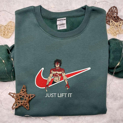 Baki Hanma x Nike Embroidered Sweatshirt Nike Inspired Embroidered Shirt Best Birthday Gift Ideas for Family 2