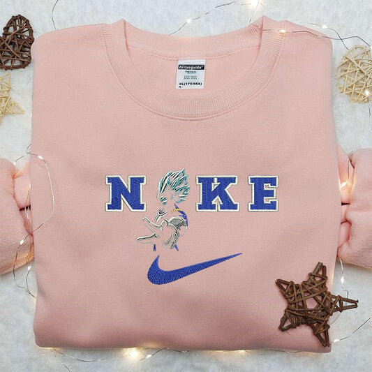 Vegeta x Nike Embroidered Sweatshirt Dragon Ball Embroidered Shirt Nike Inspired Embroidered Shirt