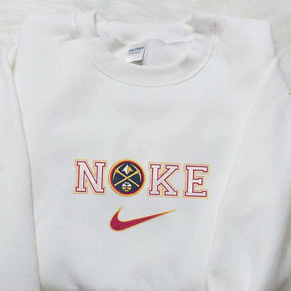 Denver Nuggets x Nike Embroidered Shirt NBA Sports Embroidered Shirt Nike Inspired Embroidered Hoodie