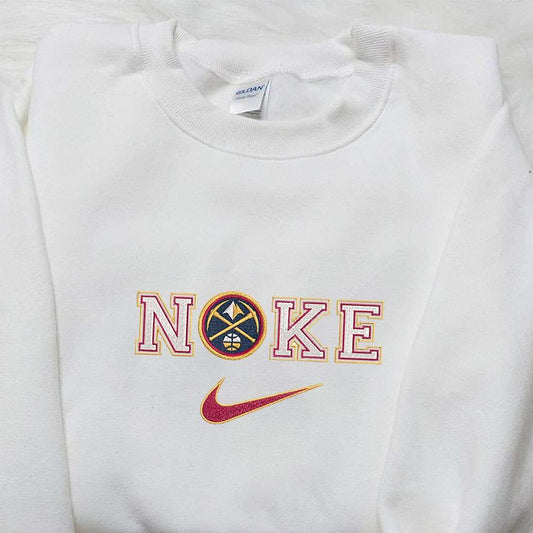 Denver Nuggets x Nike Embroidered Shirt NBA Sports Embroidered Shirt Nike Inspired Embroidered Hoodie