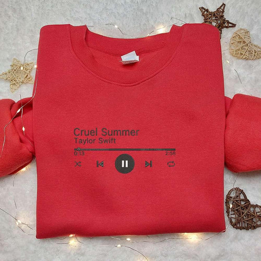 Cruel Summer Music Player Eras Tour Taylor Swift Embroidered Shirt Celebrity Embroidered Hoodie Best Music Gift For Fans