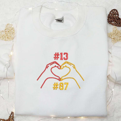 13 87 Swiftie Travis KC Embroidered Shirt Celebrity Embroidered Hoodie Best Sports Gift For Fans