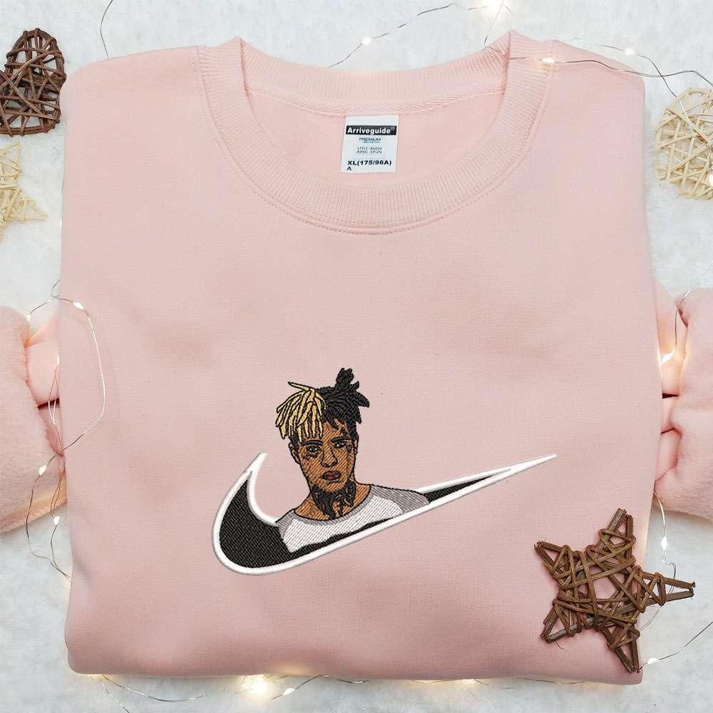 XXXTentacion x Swoosh Embroidered Hoodie Celebrity Emboidered Shirt Best Gift Ideas for Family