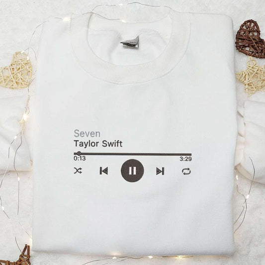 Seven Music Player Taylor Swift Embroidered Shirt Celebrity Embroidered Hoodie Best Music Gift For Fans