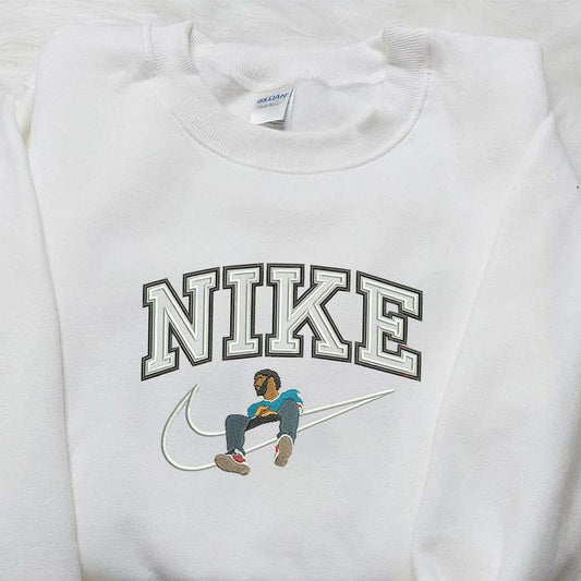J Cole x Nike Embroidered Sweatshirt Celebrity Embroidered Shirt Nike Inspired Embroidered Shirt