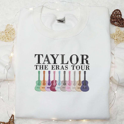 Taylor The Eras Tour Guitars Embroidered Shirt Celebrity Embroidered Hoodie Best Music Gift For Fans