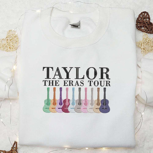 Taylor The Eras Tour Guitars Embroidered Shirt Celebrity Embroidered Hoodie Best Music Gift For Fans