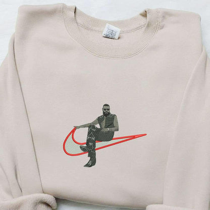 Post Malone x Nike Swoosh Embroidered Shirt Celebrity Embroidered Hoodie Best Gifts For Family