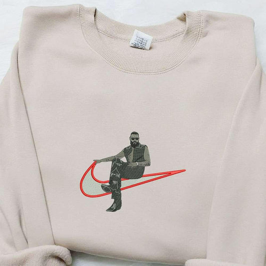 Post Malone x Nike Swoosh Embroidered Shirt Celebrity Embroidered Hoodie Best Gifts For Family