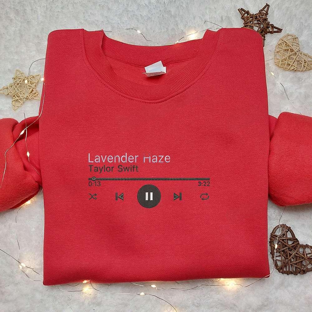 Lavender Haze Music Player Taylor Swift Embroidered Shirt Celebrity Embroidered Hoodie Best Music Gift For Fans