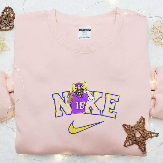 Justin Jefferson x Nike Embroidered Shirt NFL Sports Embroidered Hoodie Celebrity Embroidered Shirt