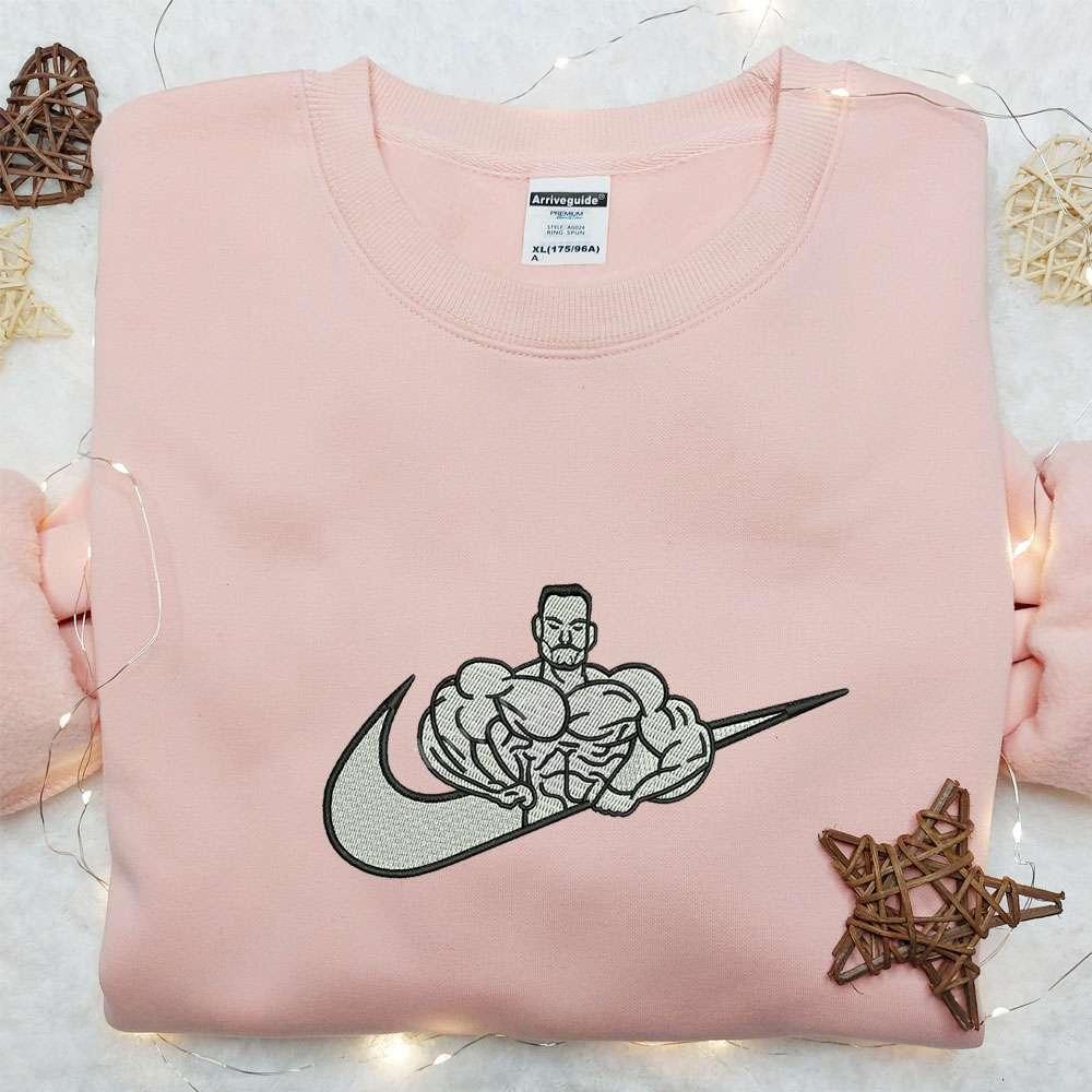 Chris Bumstead x Swoosh Embroidered Hoodie Nike Inspired Embroidered Hoodie Best Gift Ideas for Family