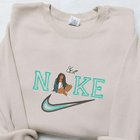 SZA x Nike Celebrity Embroidered Shirt Custom Nike Embroidered T shirt Best Gift for Family