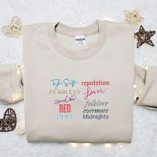 Taylors Albums Embroidered Shirt Celebrity Embroidered Hoodie Best Music Gift For Fans 2