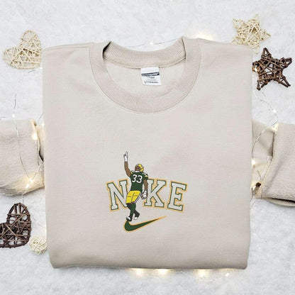 Nike x Aaron Jones Embroidered Hoodie Celebrity Embroidered Hoodie NFL Sports Embroidered Hoodie