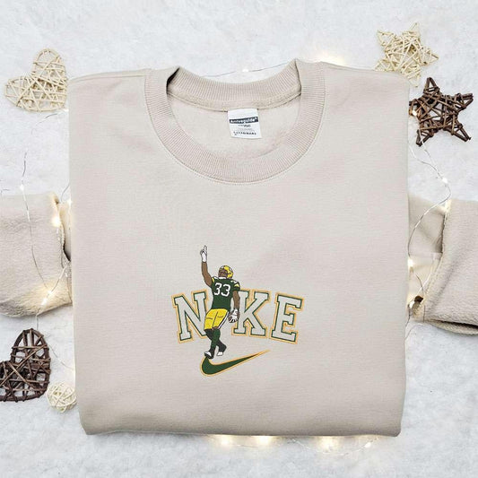 Nike x Aaron Jones Embroidered Hoodie Celebrity Embroidered Hoodie NFL Sports Embroidered Hoodie