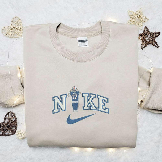 Josh Allen x Nike Embroidered Shirt NFL Sports Embroidered Hoodie Best Fandom Gift Idea