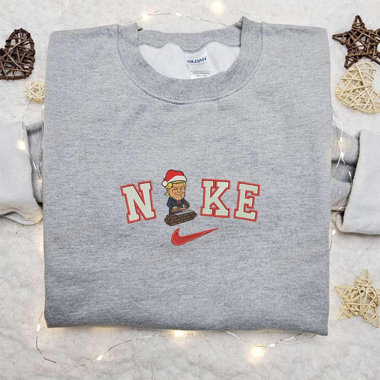 Nike Christmas x Chibi Donald Trump Embroidered Sweatshirt Christmas Embroidered Shirt Best Christmas Gift Ideas