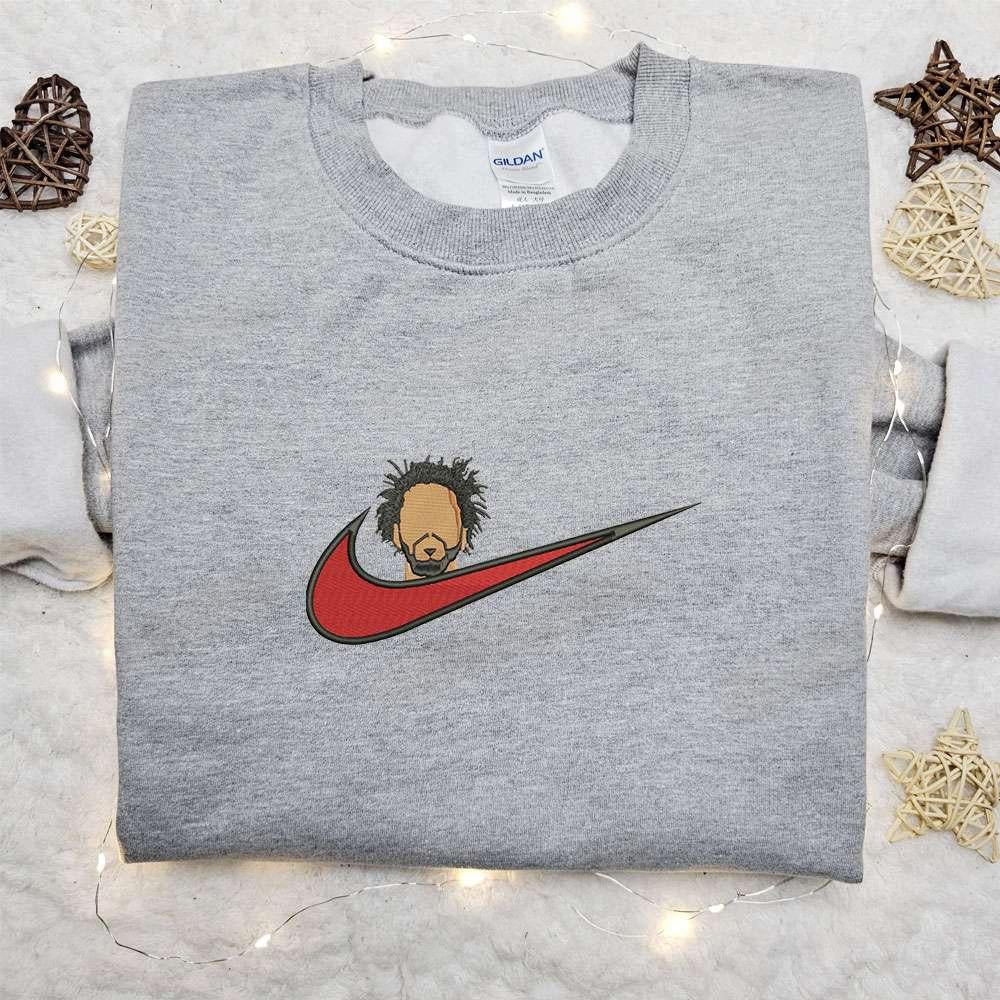 J Cole x Nike Swoosh Embroidered Shirt Celebrity Embroidered Shirt Nike Inspired Embroidered Shirt