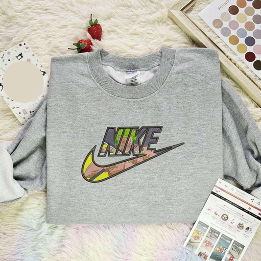 Zoro X Nike Embroidered Shirt One Piece Anime Embroidered Hoodie, Inspired Anime Movie, Best Gift for Anime Fans