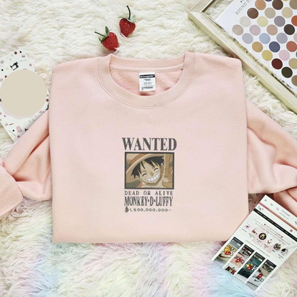 Wanted Marshall D Teach One Piece Anime Embroidered Shirt, Inspired Anime Movie, Best Gift for Anime Fans