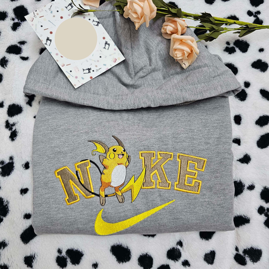 Raichu Pokemon Anime Embroidered Shirt, Inspired Anime Movie, Best Gift for Anime Fans