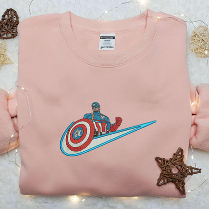 America Captain x Nike Embroidered Shirt Nike Embroidered Shirt Marvel Movie Embroidered Shirt