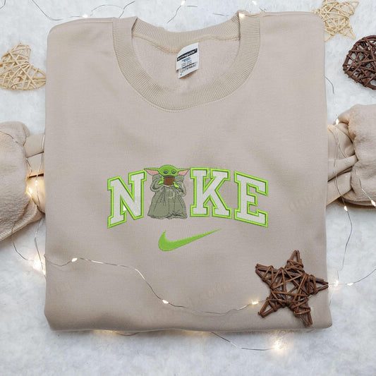 Baby Yoda Women x Nike Embroidered Shirt Nike Embroidered Shirt Cartoon Star War Embroidered Shirt