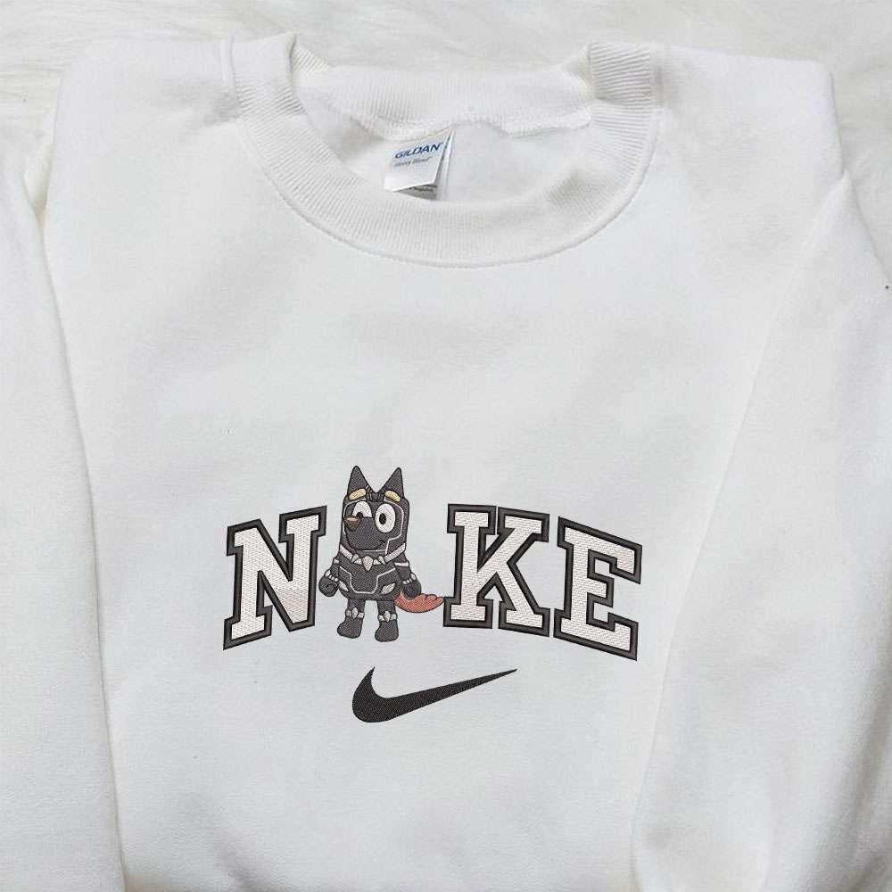 Bluey Bingo Black Panther Team Marvel x Nike Embroidered Shirt Cartoon Embroidered Hoodie Nike Inspired Embroidered T Shirt