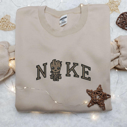 Baby Groot x Nike Embroidered Shirt Nike Embroidered Shirt Movie Marvel Embroidered Shirt