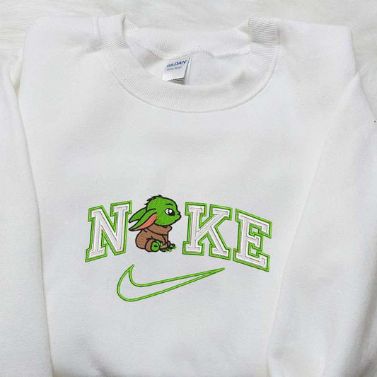 Baby Yoda x Nike Movie Embroidered Shirt Star Wars Embroidered Shirt Inspired Nike Embroidered Shirt 1