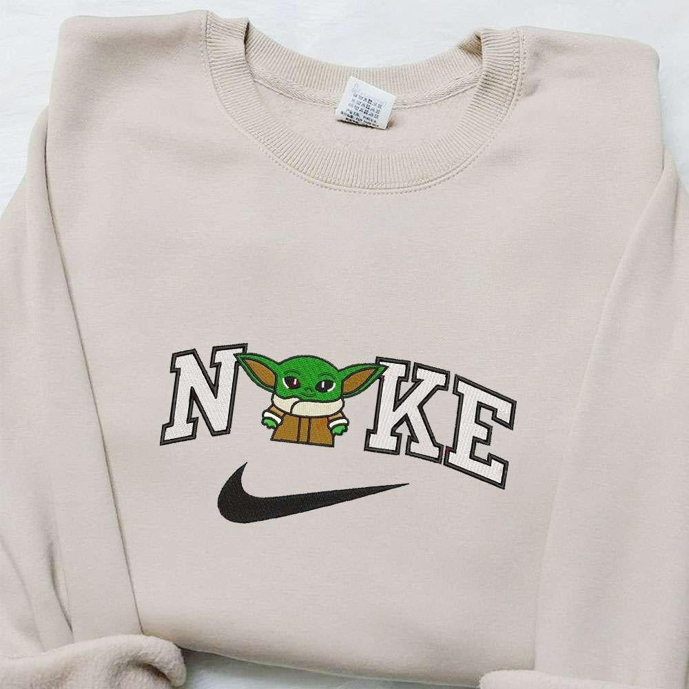 Baby Yoda x Nike Movie Embroidered Hoodie Star Wars Embroidered Shirt Nike Inspired Embroidered Shirt 2