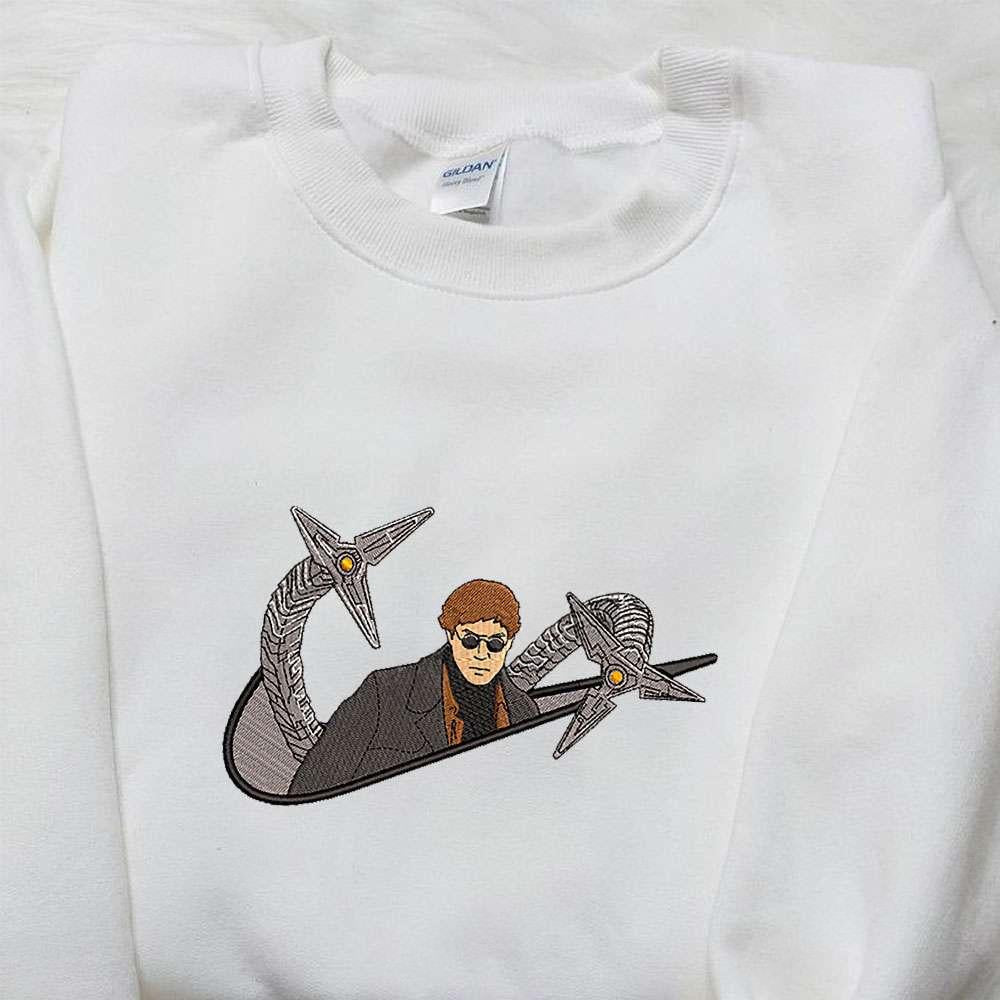Doctor Octopus x Swoosh Movie Embroidered Hoodie Spider Man Embroidered Shirt Nike Inspired Embroidered Shirt