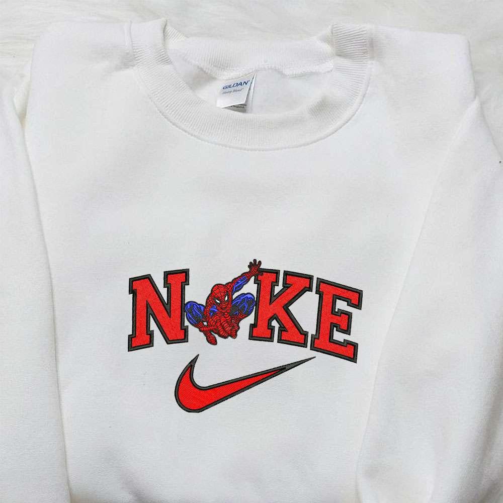 Spider Man x Nike Embroidered Shirt Marvel Superhero Embroidered Hoodie Nike Inspired Embroidered Sweatshirt 1