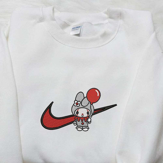 Swoosh x Melody IT Embroidered Sweatshirt Nike Inspired Embroidered Hoodie Funny Cute Embroidered Shirt