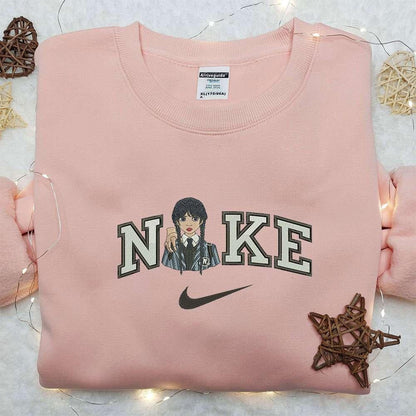 Wednesday Addams x Nike Embroidered Hoodie Wednesday Embroidered Shirt Nike Inspired Embroidered Shirt