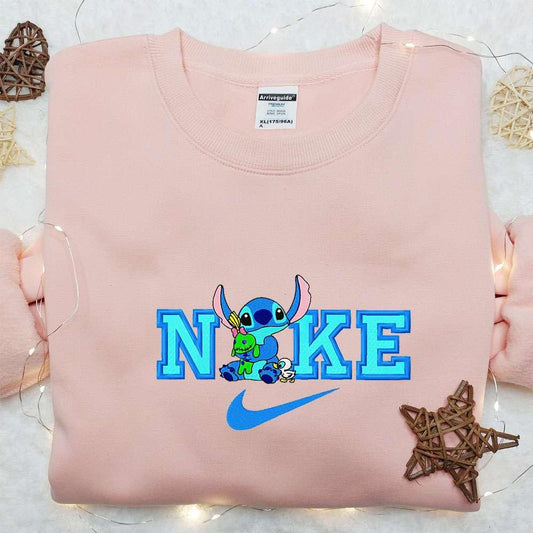 Stitch Oogie Boogie x Nike Cartoon Embroidered Sweatshirt Disney Characters Embroidered Hoodie Best Birthday Gift Ideas