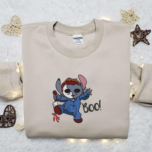 Stitch Michael Myers Embroidered Hoodie Disney Horror Movie Embroidered Hoodie Best Gift Ideas