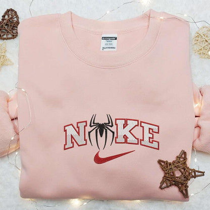 Spider Movie x Nike Embroidered Sweatshirt Marvel and DC Comics Embroidered Shirt The Best Gift