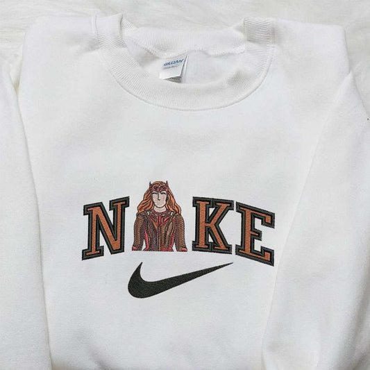 Wanda Maximoff x Nike Embroidered Sweatshirt Marvel Characters Embroidered Shirt Nike Inspired Embroidered Shirt