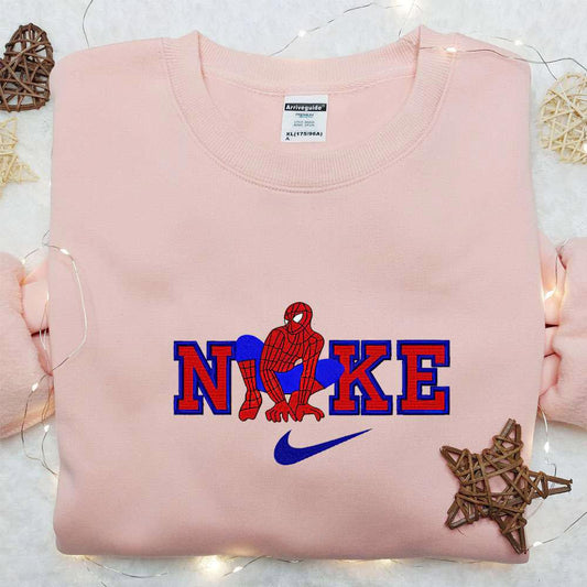 Spider Man x Nike Movie Embroidered Hoodie Marvel Cinematic Universe Embroidered Shirt Nike Inspired Embroidered Shirt