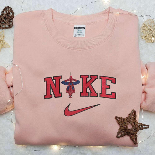 Spider Man x Nike Embroidered Hoodie Nike Inspired Embroidered Shirt Best Birthday Gift Ideas