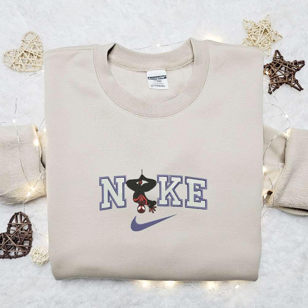 Spiderman Upside Down x Nike Embroidered Shirt Marvel Superhero Movie Embroidered Hoodie Best Gift Idea